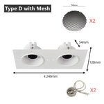 lot spots led encastrés blanc grille hexagonale anti reflet réglable moderne