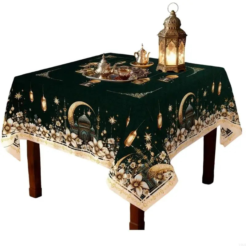 nappe polyester coton or blanc noire motifs islamiques classique adhésive noël grâce nouvel an