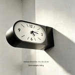 horloge murale moderne minimaliste vert orange noir cadran aiguilles simple salon decoration