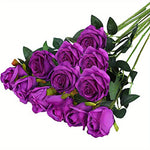 roses artificielles rouges decoration mariage anniversaire intérieur romantique branches soie verte