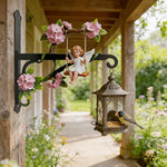 décoration murale oiseaux fleurs artificielles lanterne métal artisanal rustique echangrounoir