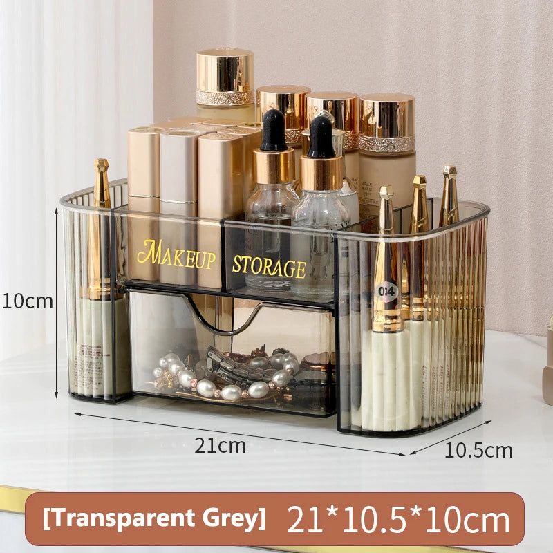 boîtes rangement maquillage accessoires transparentes modernes minimalistes brosse palette ruban adhésif étui