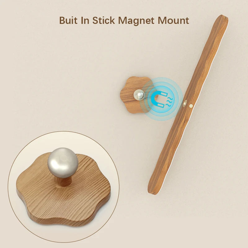 lampe poser bois naturel blanc aimant intégré bouton tactile moderne minimaliste led warm white