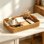 panier rotin tissé moderne poignées bois beige clair rangement cuisine chambre