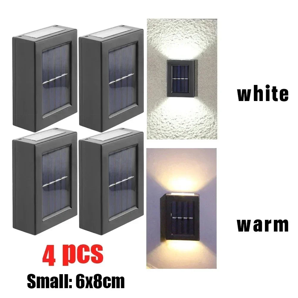 lumière solaire murale noire moderne ip65 led adhésif vis extérieure jardin balcon