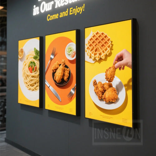 affiche publicitaire led moderne rectangle personnalisable transparente couleur texte logoOpaqueModernLEDSignCustomizableAdPublicitaireColonneMural