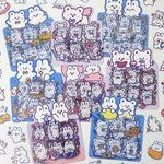 sticker kawaii mignon ours lapin coeur floral scrapbooking diy carte journal intime