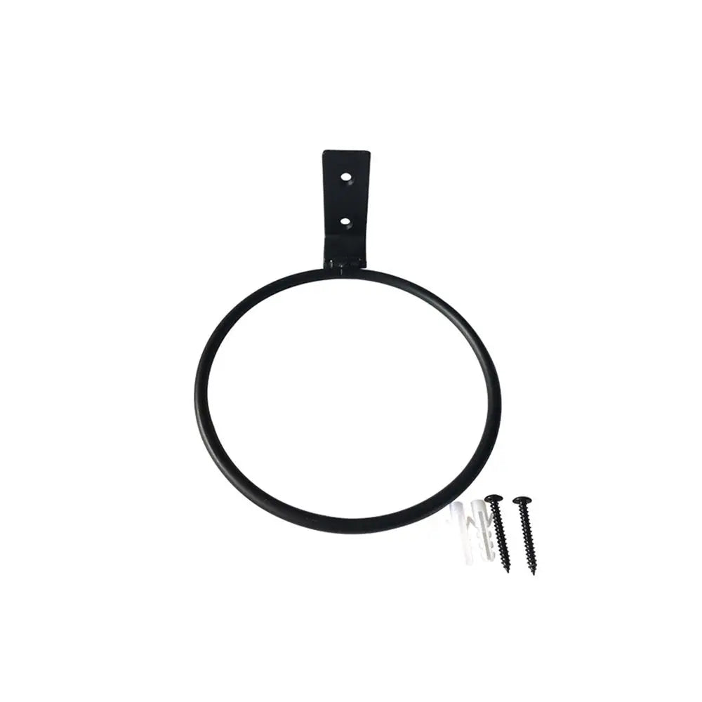 anneau mural pots fleurs noir lisse moderne vis fixation extérieur jardinière support pot decorationextérieur