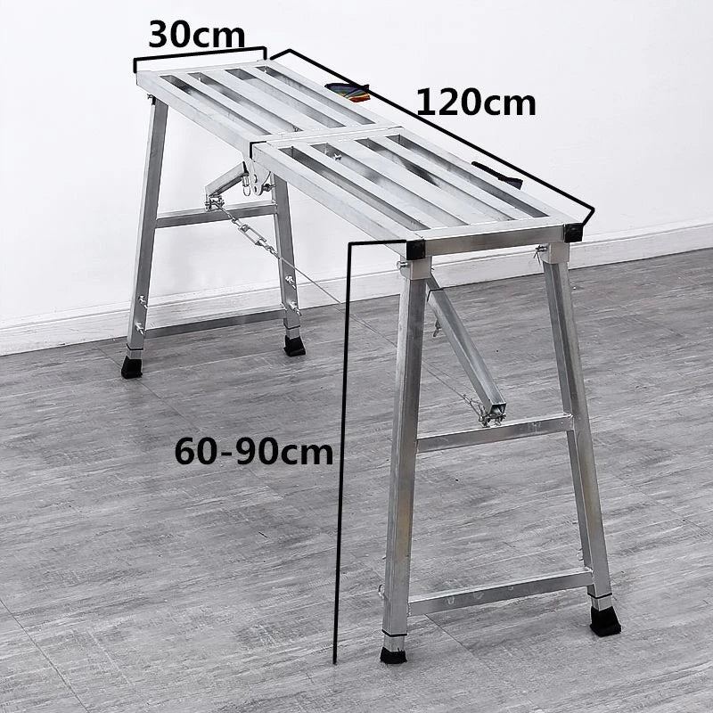 table pliante argentée structure métallique moderne poignées anti dérapante pliante portative