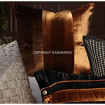 taies d'oreiller jacquard patchwork moderne rayées marron doré élégantes respectueuses environnement adhésives maison