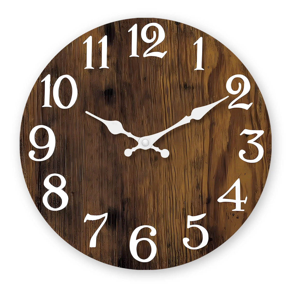 horloge murale bois naturel vintage 10 12 14 16 pouces quartz sourdine aiguille salon