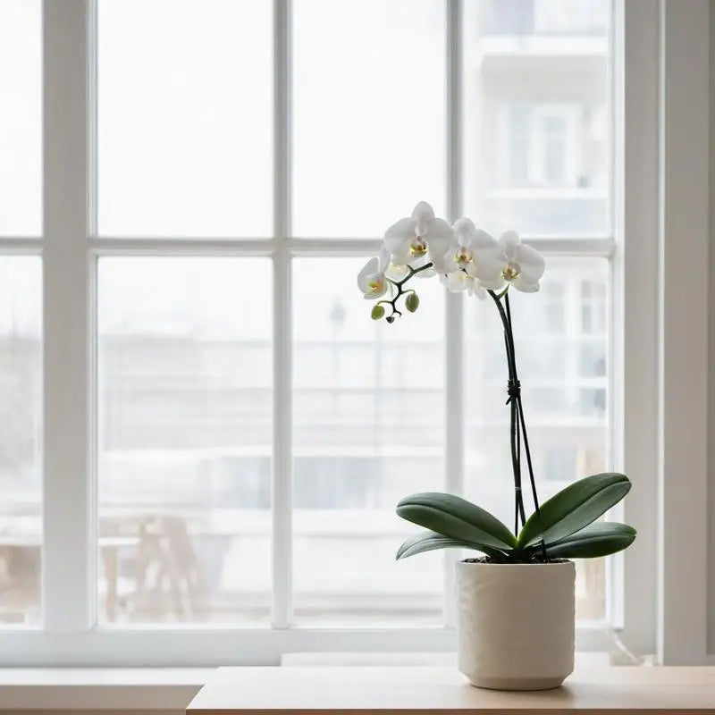 pots fleurs forme vague blanc crème motif texturé orchidées plantes vertes décoration intérieure