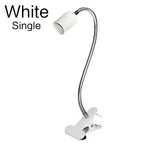 lampe pince flexible blanc moderne base e27 tige métallique réglable interrupteur prise us