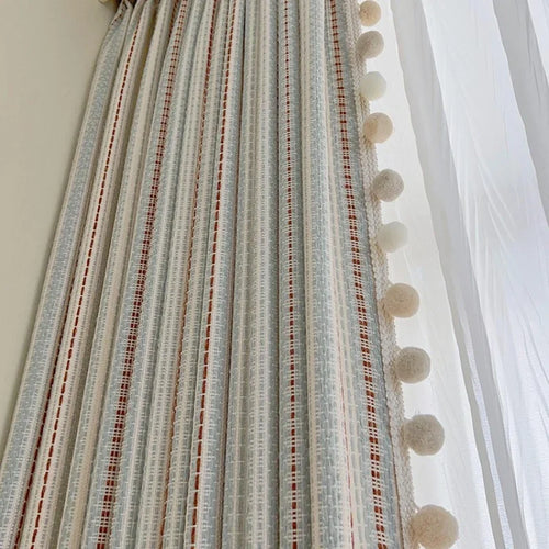 rideau moderne gris beige brun tissé rayures horizontales verticales salon chambre maison intérieur