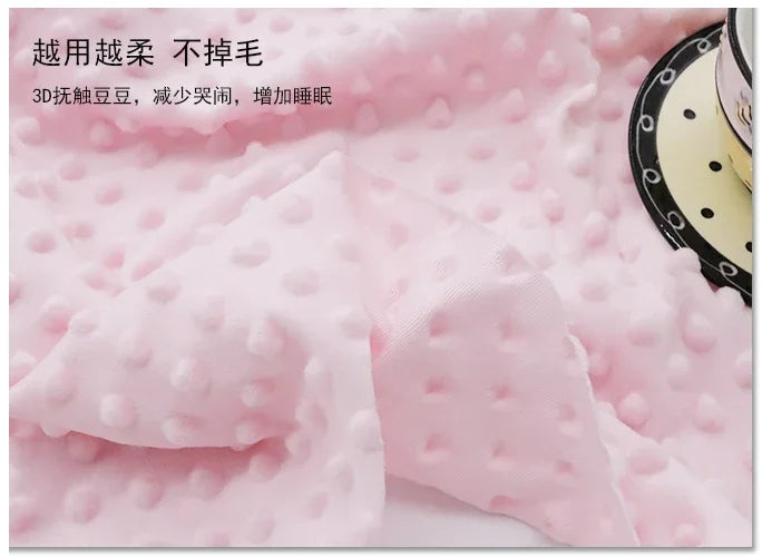 tissu coton imprimé petits points blanc bleu clair rose pâle gris doux biodegradable 150x50cm
