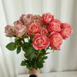 bouquet roses artificielles soies classiques intérieur décoration mariage anniversaire baby shower