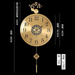 horloge murale moderne ornement floréal chambre salon chinois traditionnel aiguille métal