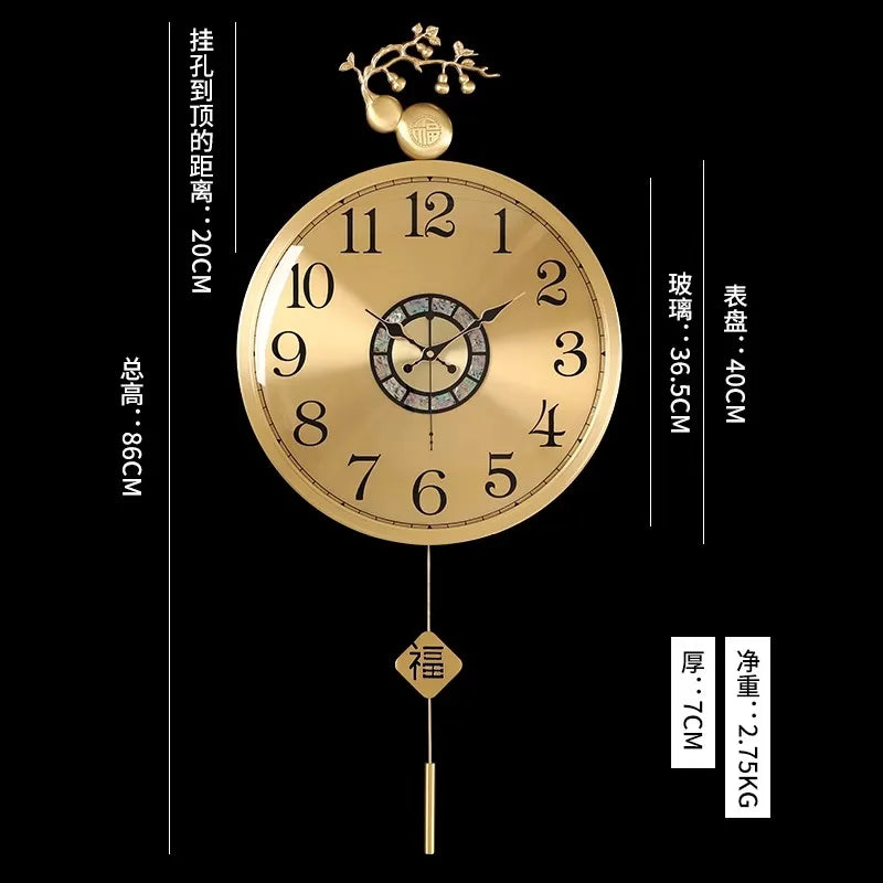 horloge murale moderne ornement floréal chambre salon chinois traditionnel aiguille métal