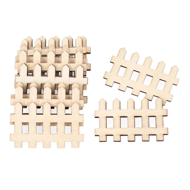 grille clôture miniature bois fée lattes horizontales deco artisanal garden party diy craft naturel