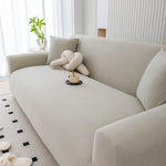 housses canapé polyestère beige rayures horizontales moderne lavable machine adaptable places