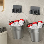 porte balais porte couverts adhésif mur noir gris moderne rangement cuisine salle bain