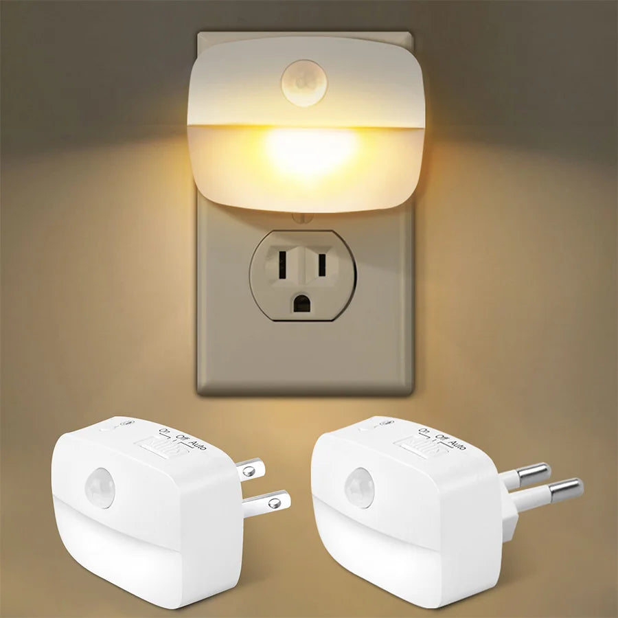 lampe nuit veilleuse capteur mouvement blanc moderne adhésif interrupteur auto led chambreescalierswc