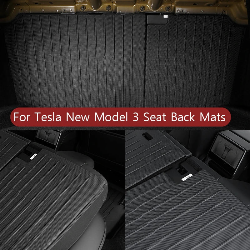 tapis sol coffre tesla model noir rayures horizontales moderne antidérapant caoutchouc