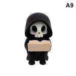 figurines squelette crâne bonbons casque livre halloween decoration maison erotique cartoony
