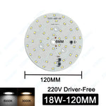 plaque led blanc diodes rondes modernes circuits intégrés connecteurs 105mm 120mm 160mm 198mm 80w