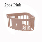 étagère rangement moderne rose pâle support mural adhésif simple structure mailles