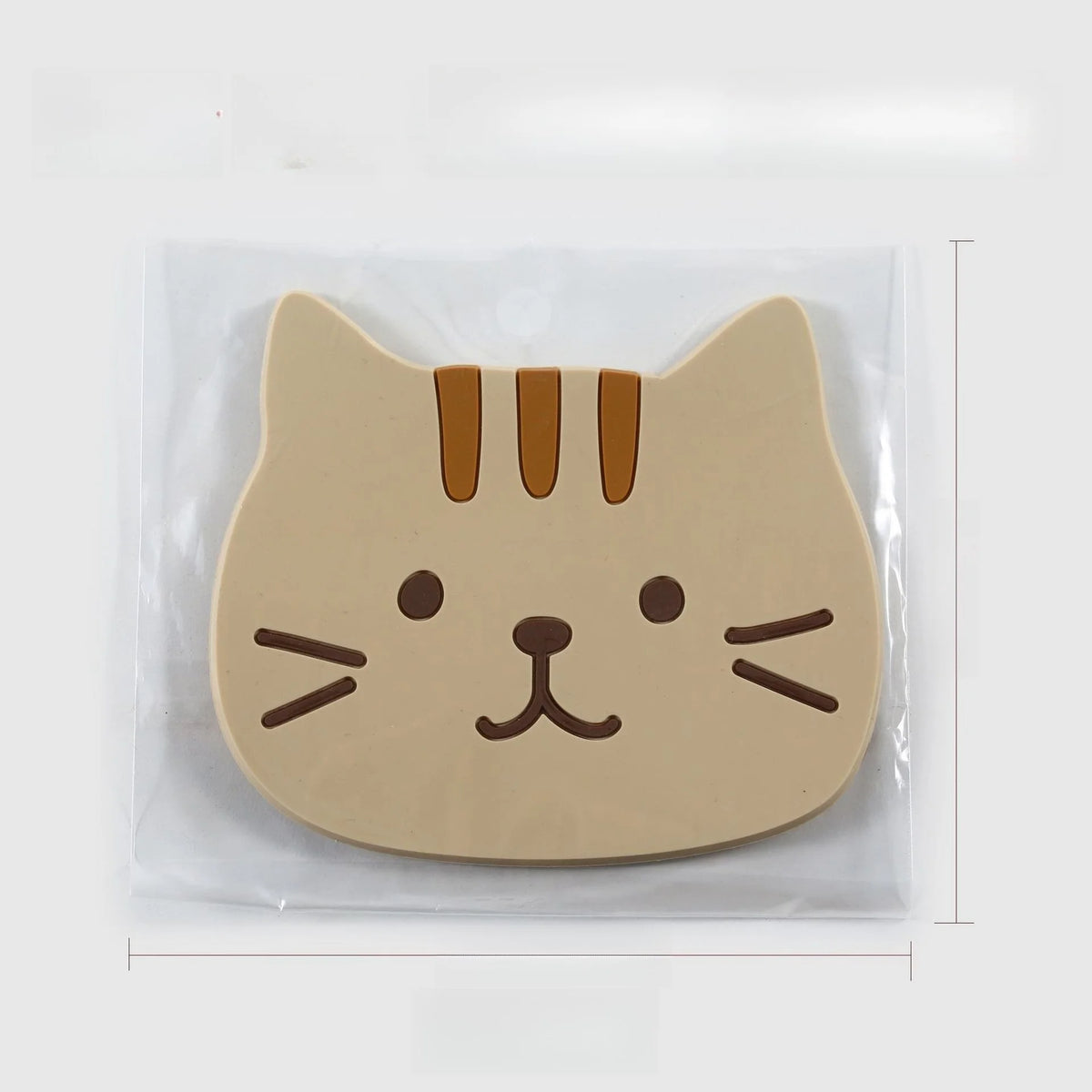 coasters anti dérapants silicone forme chat couleurs gris noir simples cartoon