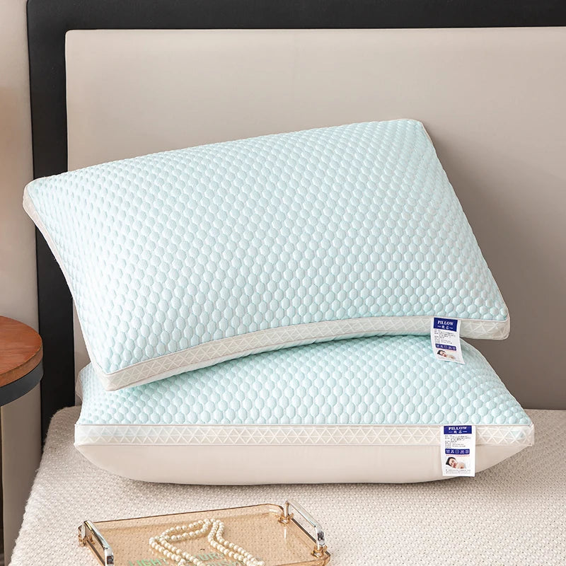 oreiller haut 3d bleu clair texture géométrique coton polyester moderne voyage lit