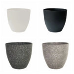 Pots fleurs modernes plastique texturé noir gris opaques XL
