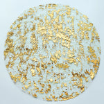 serviettes table blanches dorées feuille d'or texture élégantes classiques 33cm