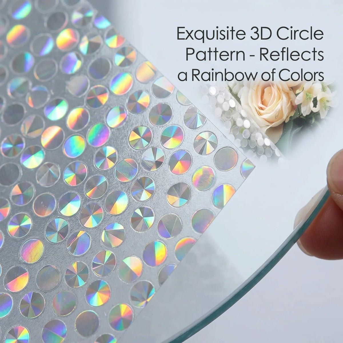 film décoratif fenêtre adhésif statique cercles multicolores protection uv isolation thermique moderne