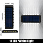 lumières solaires murales modernes 14 LED jaune clair decoration extérieure jardin
