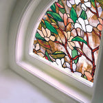 vitrail floral opaque adhésif art nouveau fenêtre décoration intérieure isolation thermique protection privacité