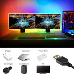 ruban led flexible multicolore moderne télécommande chargeur usb adaptateurs variés 5m