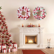 couronne noel guirlande rouge blanche verte moderne festif texturée décoration noël boules coton motifs