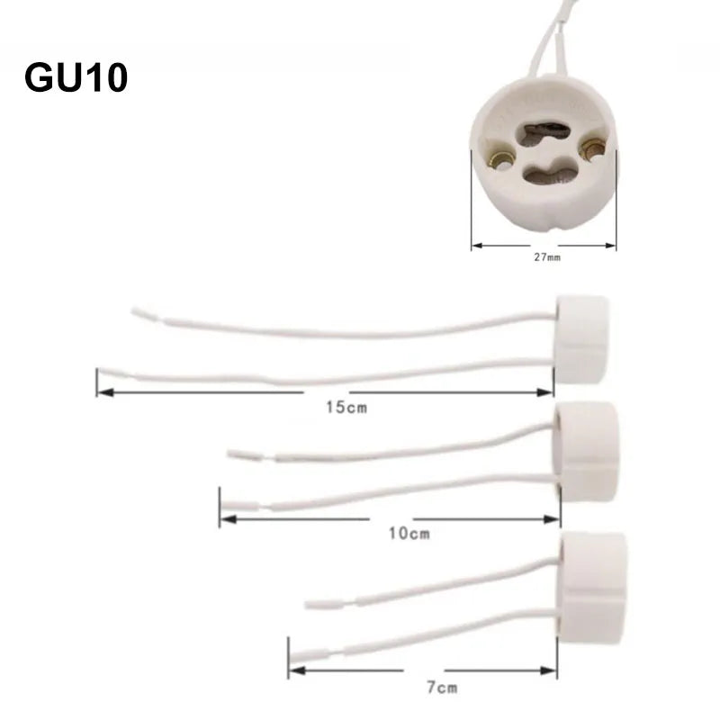 adaptateur électrique led gu10 mr16 câble blanc 10cm 15cm moderne