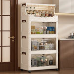 boîtes rangement pliant roulette blanc cassé moderne transparent arches