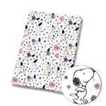 papier cadeau snoopy halloween espace fleurs autocollant illustration orange bleu marine noir blanc rose