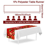table noël polyester motifs noël père noël renne flocons or rouge blanc hiver traditionnelle
