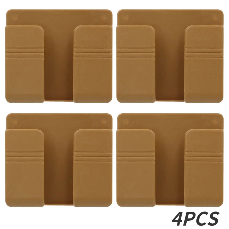 support mural smartphone télécommande rangement stockage adhésif blanc gris moderne minimaliste rechargeable organisateur