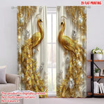 rideau moderne or paon doré diamants fond beige 100 polyester opaque panneaux