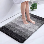 tapis bain moderne imperméable résistant cheveux longs noir gris beige bleu