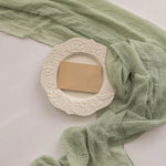 chemin table vert pastel rayures horizontales classique opaque maison polyester coton deco reception mariage