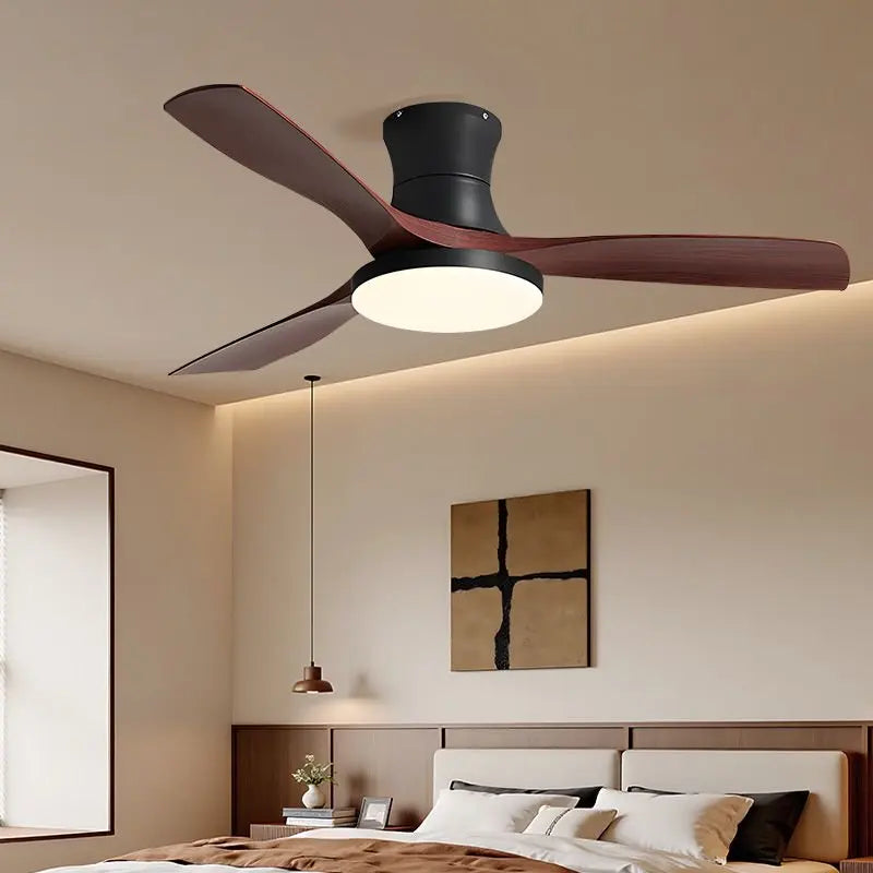 ventilateur moderne led télécommande blanc noir doré 52 pouces