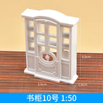 meubles miniatures blancs moderne lit armoire commode table chaise toilette téléviseur lampe photo