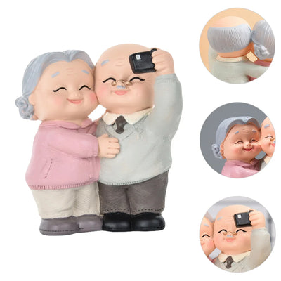 Figurine résine grand-père grand-mère décoration chambre parents